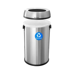 Alpine Industries Commercial Indoor Single-Stream Recycling Station, 17-Gallon, Stainless Steel (ALP470-65L-R)