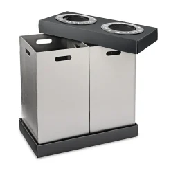 Alpine Industries Commercial Indoor Five-Stream Recycling Station, 140-Gallon, Black/Gray (ALP471-02-BLK-PKG)