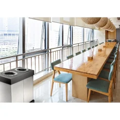 Alpine Industries Commercial Indoor Five-Stream Recycling Station, 140-Gallon, Black/Gray (ALP471-02-BLK-PKG)