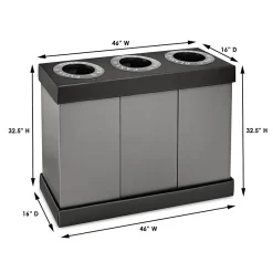 Alpine Industries Commercial Indoor Five-Stream Recycling Station, 140-Gallon, Black/Gray (ALP471-02-BLK-PKG)