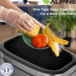 Alpine Industries Dual-Stream Recycling Station, 10.5 Gallon, Stainless Steel (ALP470-40L-CO-T)