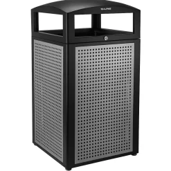 Alpine Industries GS Series Steel Trash Can & Recycling Bin Combo, 80 Gallon, Green (ALP471-40-SILGC-MK)