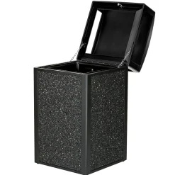 Alpine Industries GS Series Steel Trash Can & Recycling Bin Combo, 80 Gallon, Gray/Green (ALP471-40-GYGC-MK)