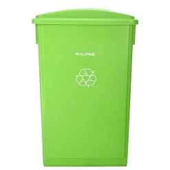 Alpine Industries Lime Green Commercial Indoor Recycling Bin with Paper Slot Lid, 3-Pack (4778-4-LGRN-3)