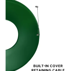 Alpine Industries Metal Outdoor Commercial Trash Can, 38-Gallon, Green (479-38-GRN)