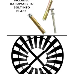 Alpine Industries Metal Slatted Outdoor Commercial Trash Can with Rain Bonnet Lid and Liner, , 38 Gal. (479-38-1)