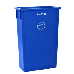 Alpine Industries Plastic Recycle Bin and Lid, 23 Gallon, Blue, (477-R-BLU-PKG2)