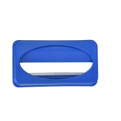 Alpine Industries Plastic Recycle Bin and Lid, 23 Gallon, Blue, (477-R-BLU-PKG2)