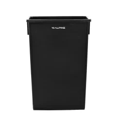 Alpine Industries Plastic Trash Can with Lid, 23 gallon, Black, 2/Pack (477-BLK-PKG1-2)