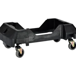 Alpine Industries Polypropylene Commercial Indoor Trash Can with Dolly, 23-Gallon, Gray, 3/Pack (ALP477-GRY-3PKD)