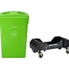 Alpine Industries Polypropylene Trash/Recycling Can with Slotted Lid and Dolly, 23-Gallon, Lime Green (ALP477-LGRN-3PKD)