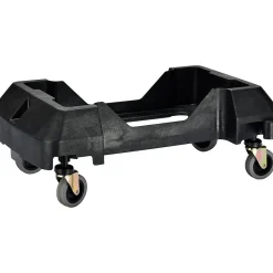 Alpine Industries Polypropylene Recycling Bin with Swing Lid and Dolly, 23-Gallon, Green (ALP477-GRN1-PKD)