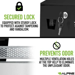 Alpine Industries Stainless Steel Outdoor Cigarette Receptacle, 1 Gallon, Black (490-01-BLK)