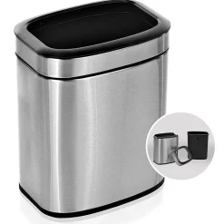 Alpine Industries Stainless Steel Indoor Trash Can with Liner, 2.6 Gallon, Silver (470-10L)