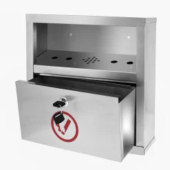 Alpine Industries Stainless Steel Outdoor Cigarette Receptacle, 1 Gallon, Stainless Steel (490-02-SS)