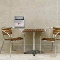 Alpine Industries Stainless Steel Outdoor Cigarette Receptacle, 1 Gallon, Stainless Steel (490-02-SS)