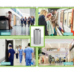 Alpine Industries Stainless Steel Trash Can with Open Lid, 27-Gallon, 2/Pack (ALP475-27-2PK)