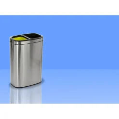 Alpine Industries Stainless Steel Trash Can with Open Lid, 10.5-Gallon, 2/Pack (ALP470-R-40L-2PK)