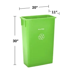 Alpine Industries Alpine Polypropylene Can with Bottle Recycling Lid, 23-Gallon, Lime Green, 3/Pack (4778-3-LGRN-3)