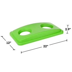 Alpine Industries Alpine Polypropylene Can with Bottle Recycling Lid, 23-Gallon, Lime Green, 3/Pack (4778-3-LGRN-3)