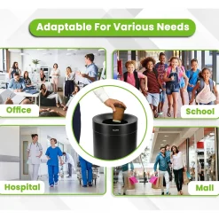 Alpine Industries Alpine Stainless Steel Trash Can, 50-Gallon, Matte Black (ALP475-50-BLK)