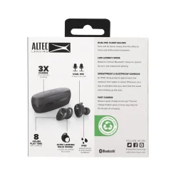 Altec Lansing NanoBuds Sport 2.0 Wireless Ambient Sound Earbuds, Bluetooth, Black (MZX5201-BLK-STK-6)