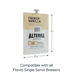 Keurig K-Cups<Alterra French Vanilla Coffee Flavia Freshpack, Light Roast, 100/Carton (MDRA183)