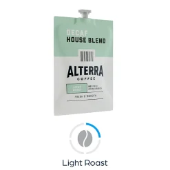 Keurig K-Cups<Alterra House Blend Decaf Coffee Flavia Pods, Light Roast, 100/Carton (MDRA187)