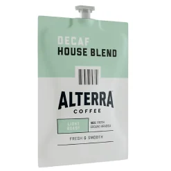 Keurig K-Cups<Alterra House Blend Decaf Coffee Flavia Pods, Light Roast, 100/Carton (MDRA187)