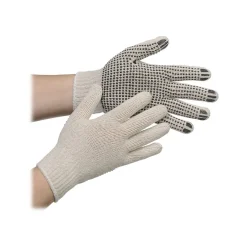 Work Gloves<Ambitex Pro 1-Sided Dotted String Knit Cotton Gloves, Natural White, Dozen (CTPS400MN/1SD)