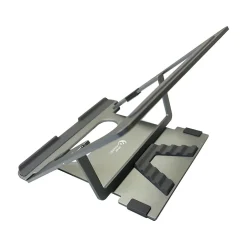 Amer 10" x 6" Aluminum Folding Laptop Stand for 15.6" Laptops, Silver (AMRNS01DG)
