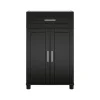 Discount Callahan 39.25" Storage Cabinet with 2 Shelves, Black (6421414COM) Storage Cabinets