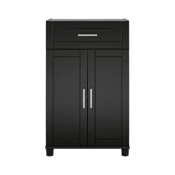 Discount Callahan 39.25" Storage Cabinet with 2 Shelves, Black (6421414COM) Storage Cabinets