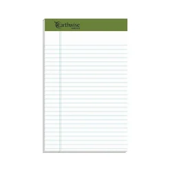 Ampad Earthwise 100% Recycled Ruled Pad, 5x8", Jr. Legal Ruling, White, 50 Sheets/Pad, 12 Pads/Pack (20152) Discount