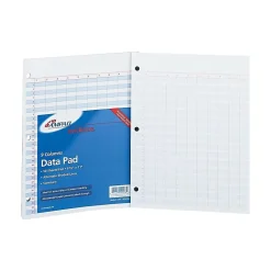 Ampad Notepad, 8.5" x 11", Data/Narrow Ruled, 9 Columns/31 Rows, White, 50 Sheets/Pad (TOP 22-206) New