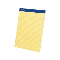 Ampad Notepads, 8.5" x 11.75", Wide Ruled, Canary, 50 Sheets/Pad, 12 Pads/Pack (TOP 20-224) Clearance