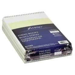 Ampad Steno Book, 6" x 9", Gregg Ruled, Green Tint, 80 Sheets/Pad, 6 Pads/Pack (TOP 25-278) Discount
