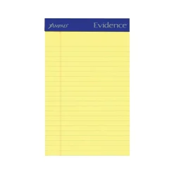 Ampad  Evidence Notepads, 5" x 8", College Rule, Canary, 50 Sheets/Pad, 12 Pads/Pack (TOP20-204) New