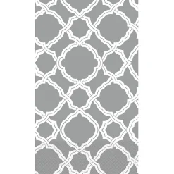 Napkins<Amscan Modern Elegance Guest Towel, 2-ply, Gray/White, 16 Napkins/Pack, 4/Pack (530051)