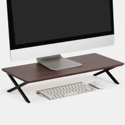 Anji Mountain Acacia Wood & Metal Monitor Stand, Up to 32" Monitor, (MS-WAL-04BLK)* Monitor Mounts & Stands