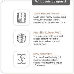 Anji Mountain Acacia Wood Monitor Stand, Up to 32