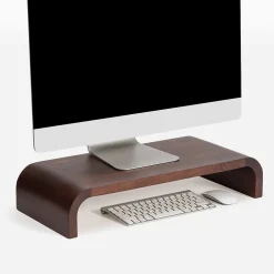 Anji Mountain Mango Wood Monitor Stand, Up to 32" Monitor, (MS-CRV-WAL)* Monitor Mounts & Stands