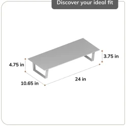 Anji Mountain Mango Wood & Metal Monitor Stand with Two USB Ports and Drawer, (MS-BLK-06GLD-PD)* Monitor Mounts & Stands
