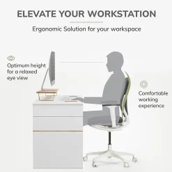 Anji Mountain Mango Wood & Metal Monitor Stand, Up to 32
