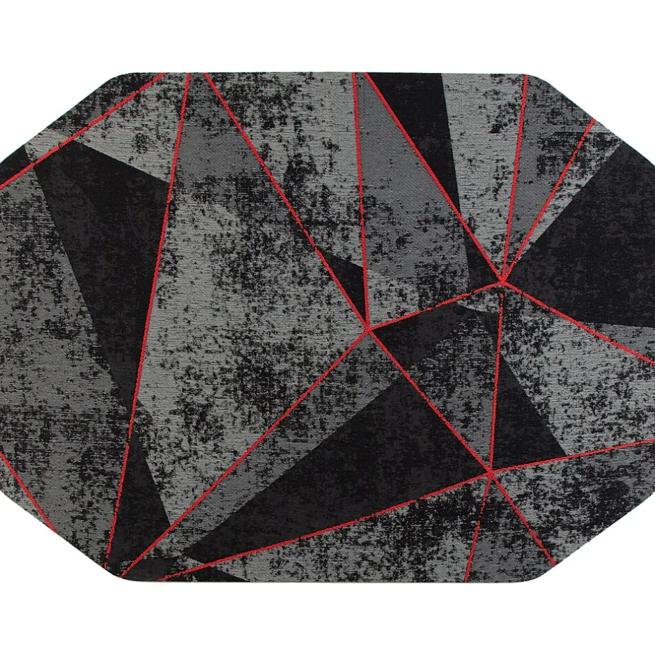Hot Rug'd Cracked Ice Carpet & Hard Floor Chair Mat, 36" x 48", Gray/Red (AMB9103) Chair Mats