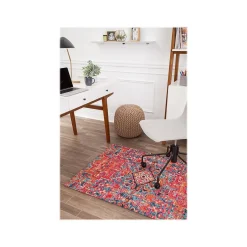 New Rug'd Merida Carpet & Hard Floor Chair Mat, 36" x 48'', Low-Pile, Multicolored (AMB9001S) Chair Mats