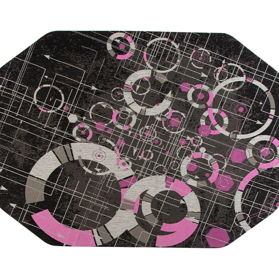 Discount Rug'd Refracted Carpet & Hard Floor Gaming Chair Mat, 36" x 48", Gray/Purple (AMB9113) Chair Mats