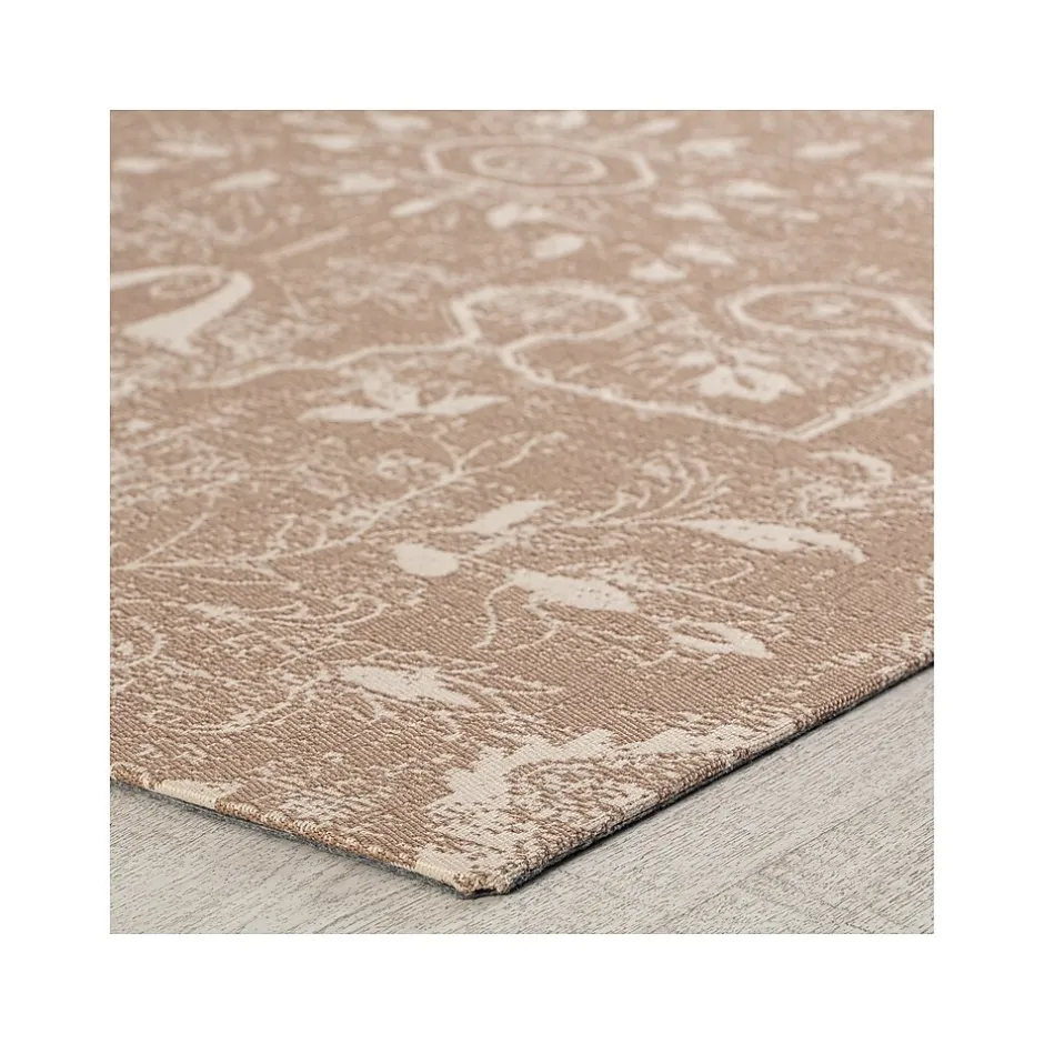 Online Rug'd Tamanrasset Carpet & Hard Floor Chair Mat, 36" x 48", Ivory/Brown Polyester (AMB9034) Chair Mats