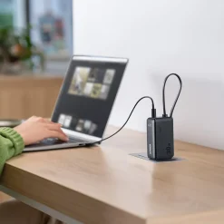 Anker Fusion Built-in USB-C 3-in-1 Power Bank, 5000 mAh, Black (A1636H11)