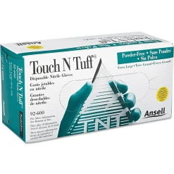 Ansell Touch N Tuff® Powder-Free Nitrile Disposable Gloves, Teal, X-Large, 100/Box